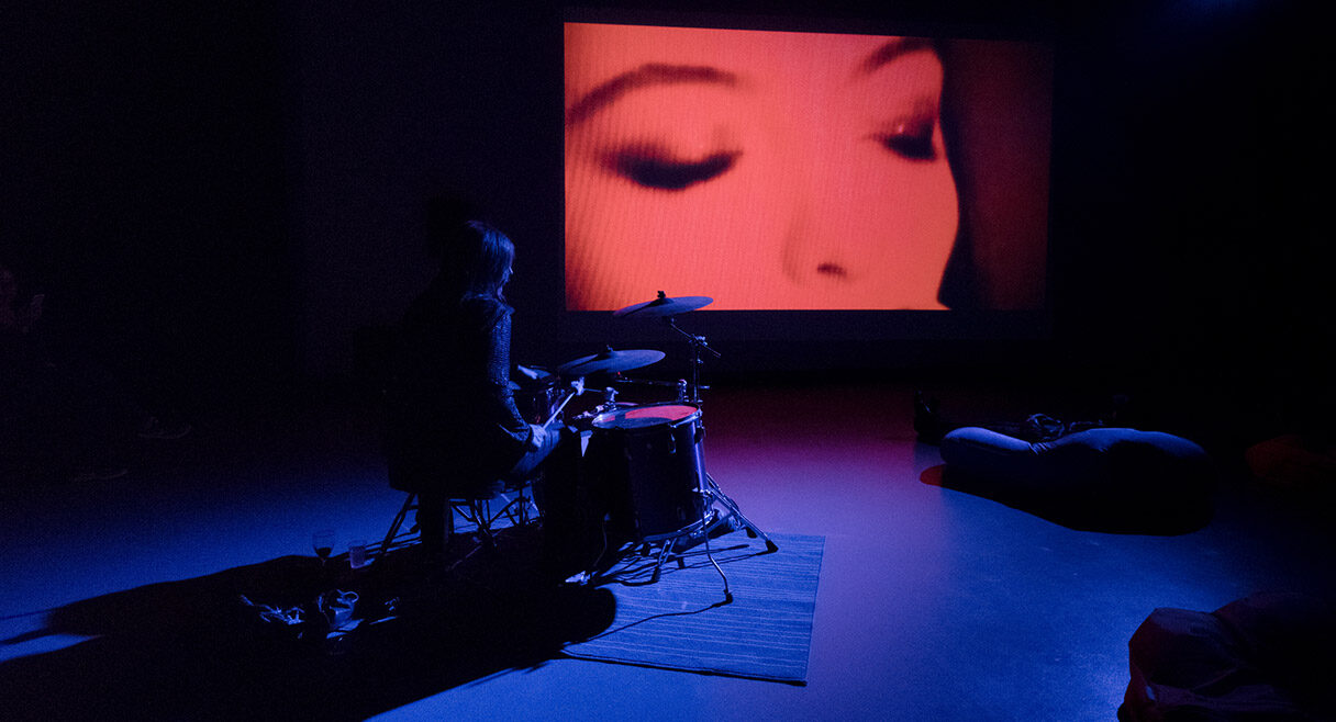 tina havelock stevens playing the drums